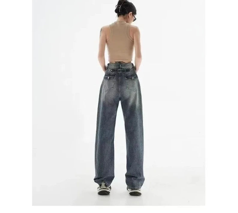 Blue Straight High Waist Jeans - INTOHYPEZONE