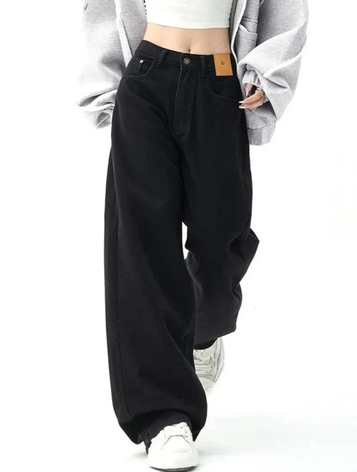 High Waist Wide Leg Denim Loose Pants - INTOHYPEZONE