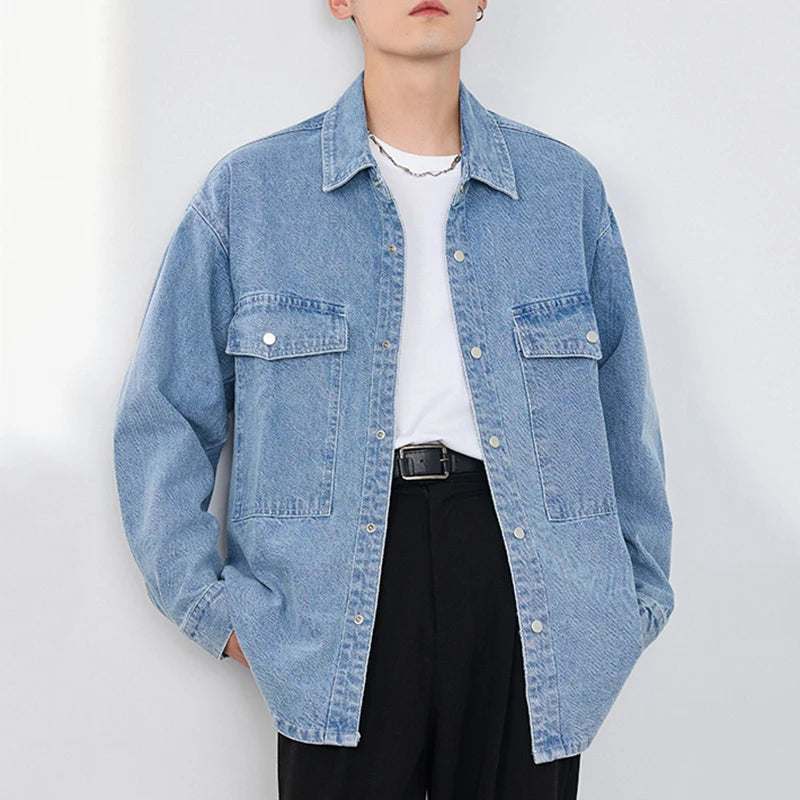 Denim Long Sleeved Shirt - INTOHYPEZONE