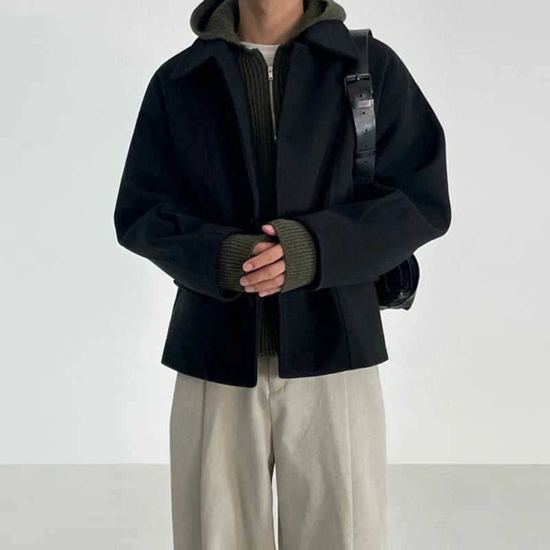 Solid Color Woolen Jacket - INTOHYPEZONE