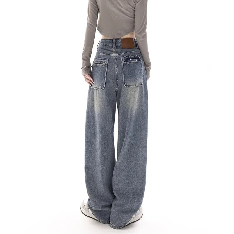 Retro High Waist Straight Denim Pants - INOTHYPEZONE
