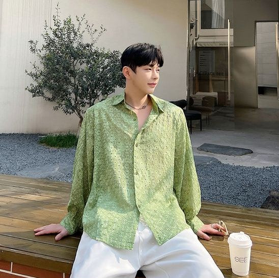 Turn-down Collar Broadcloth Men - IHZ Summer