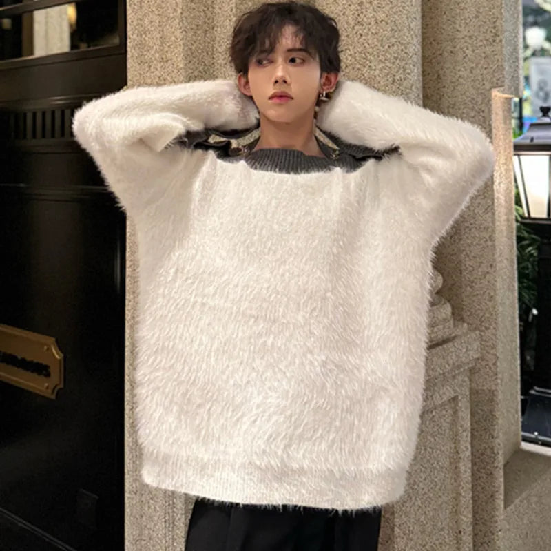 Plush Patchwork Knitting Pullover - INTOHYPEZONE