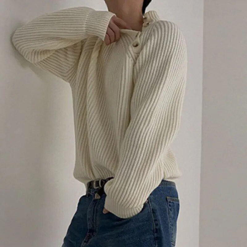 Half Neck Knit Sweater - INTOHYPEZONE