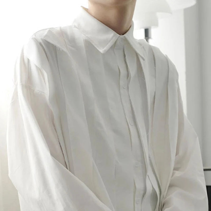 Large Loose Fringed Ribbon Irregular Shirt - INTOHYPEZONE