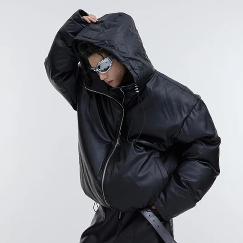 Hooded Zipper Loose Padded Jacket - INTOHYPEZONE