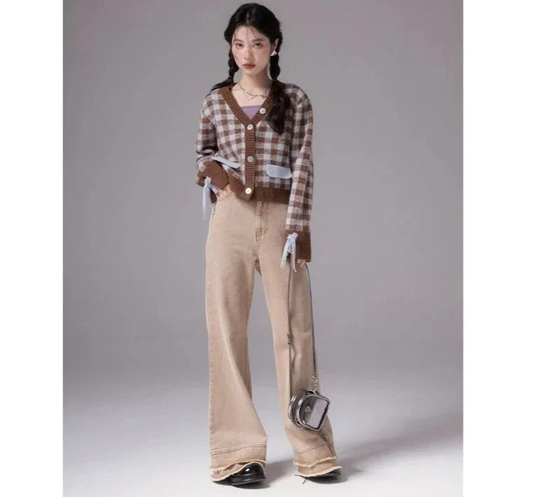 Plaid Long Sleeve Cardigan - INTOHYPEZONE