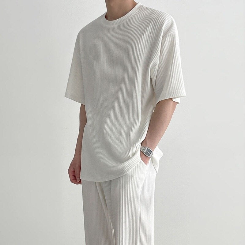 Short Sleeve T-shirt with wide Leg Pants by INTOHYPEZONE SUMMER