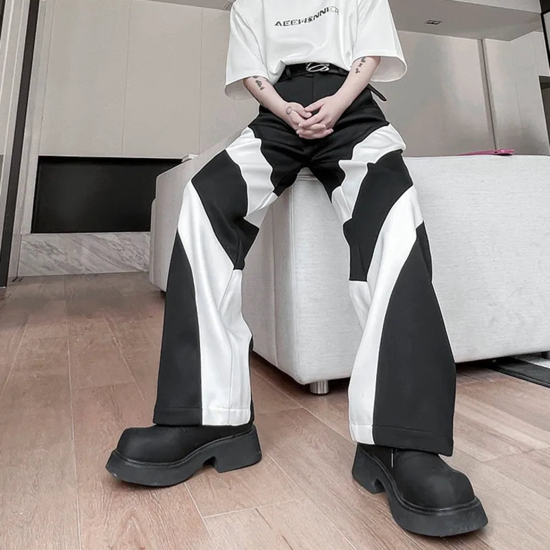 Contrast Color Baggy Casual Pants - INTOHYPEZONE