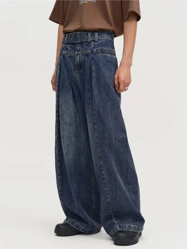 Hip Hop Denim Wide Leg Pants - INTOHYPEZONE