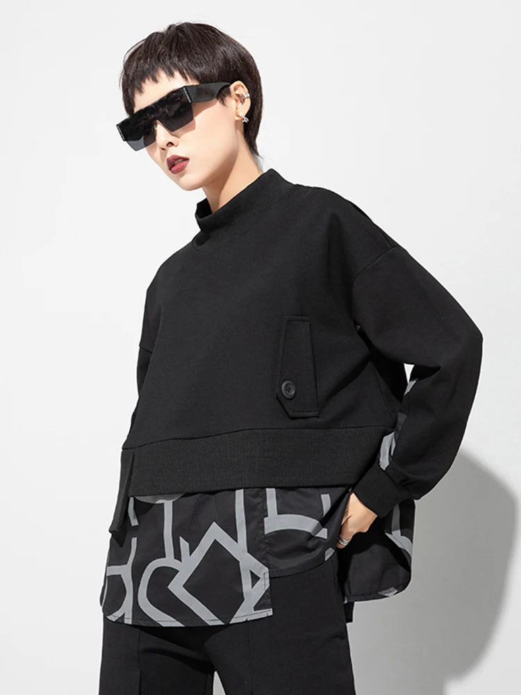 Big Size Irregular Spliced Top - INTOHYPEZONE