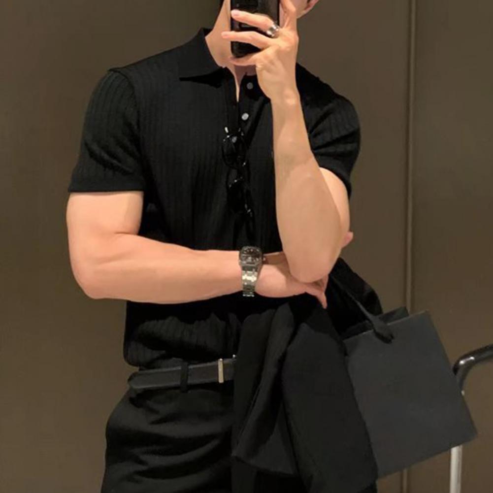 Vertical Knit Pullover: Collars label short sleeve by INTOHYPEZONE