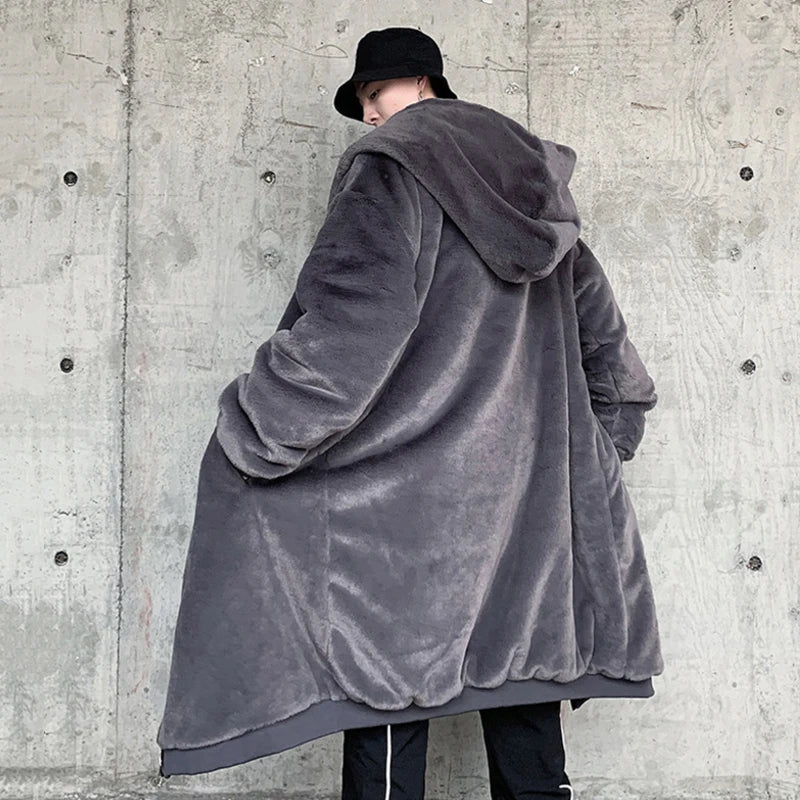 Cotton Hooded Woolen Long Coat - INTOHYPEZONE