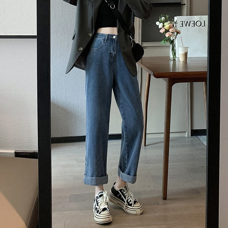 Wide Cowboy Pants for Women - High Waisted Jeans