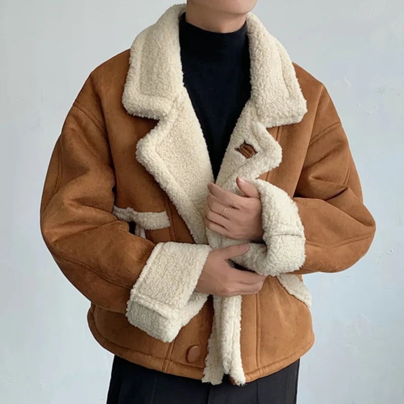 Suede Fur Hort Warm Padded Jacket - INTOHYPEZONE