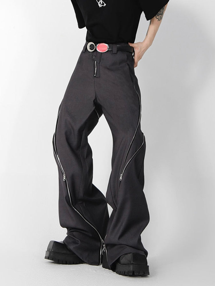 Straight Tube Pant with Zipper Slit - INTOHYPEZONE