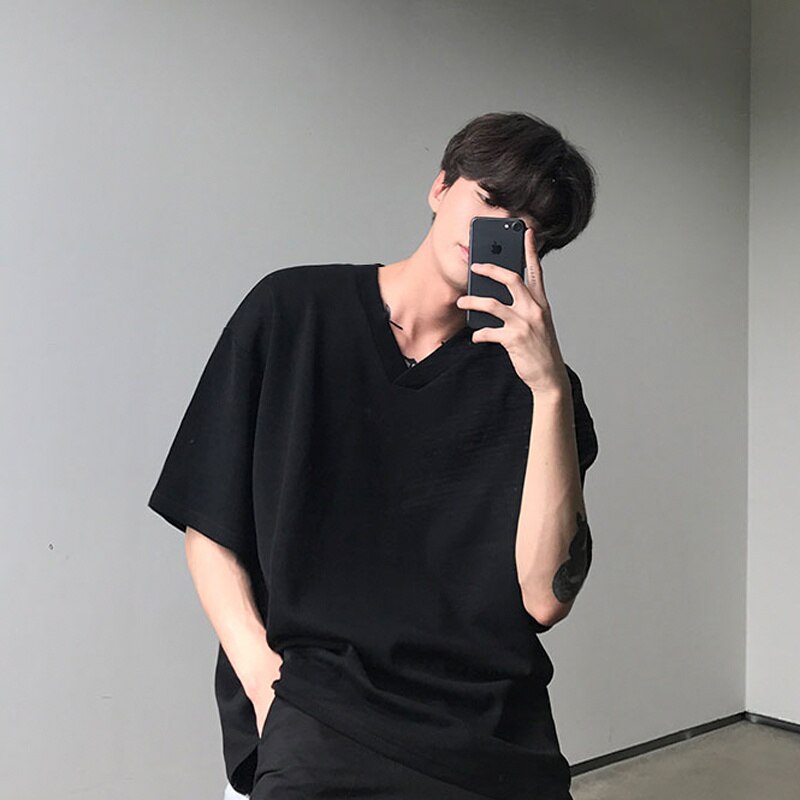 Short-Sleeve V-Neck T-shirt by INTOHYPEZONE SUMMER