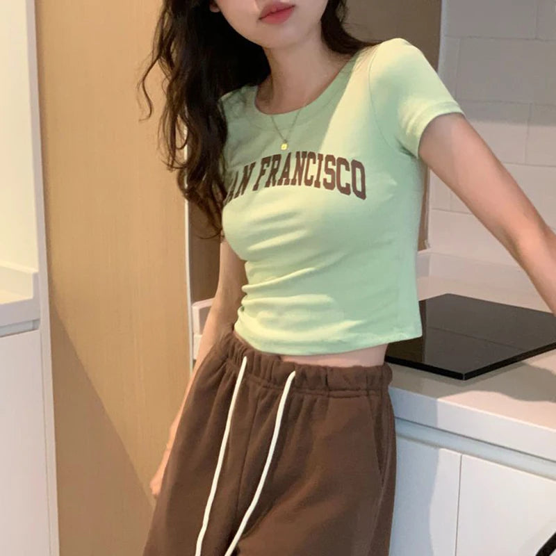 SAN FRANSCISO Print Crop Tee - INTOHYPEZONE