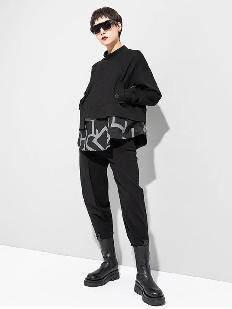 Big Size Irregular Spliced Top - INTOHYPEZONE