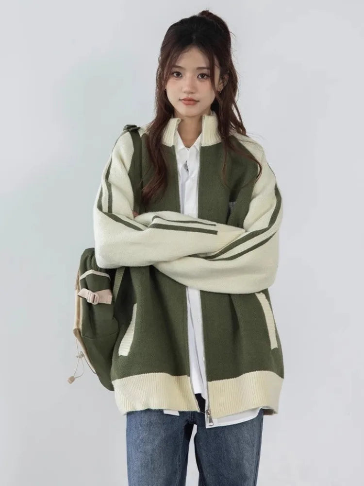 Zip Up Knitted Sweater - INTOHYPEZONE