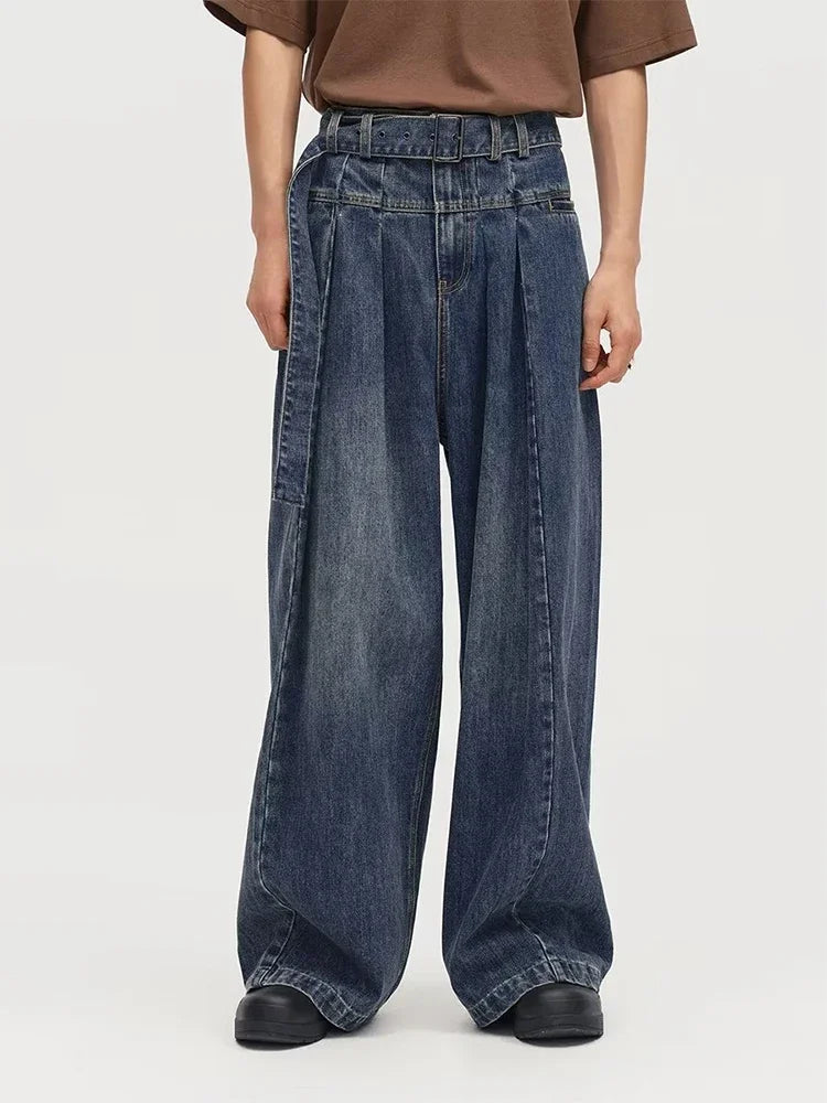 Hip Hop Denim Wide Leg Pants - INTOHYPEZONE