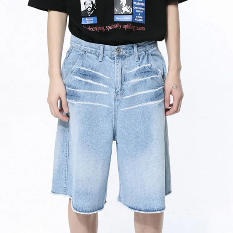 Stripe Washed Gradient Color Loose Shorts - INTOHYPEZONE