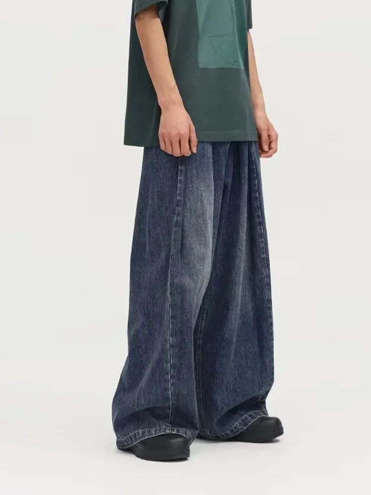 Hip Hop Denim Wide Leg Pants - INTOHYPEZONE