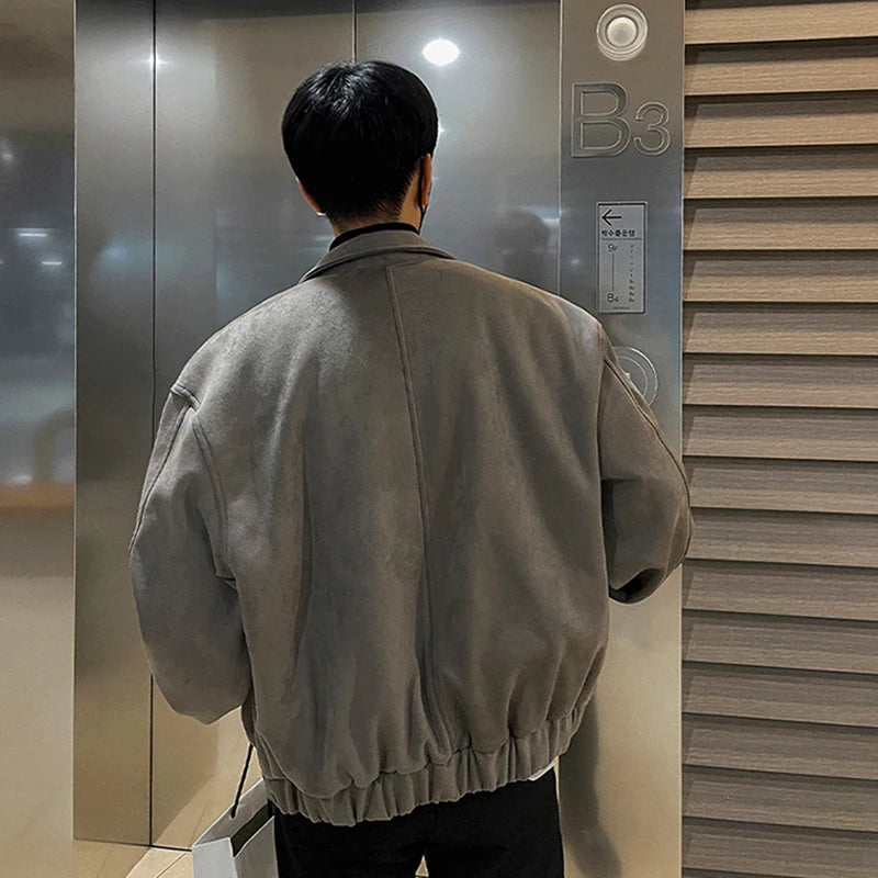 Vintage Solid Color Short Chamois Jacket - INTOHYPEZONE