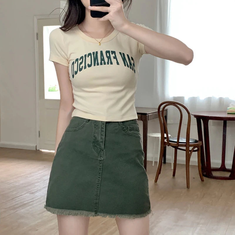 SAN FRANSCISO Print Crop Tee - INTOHYPEZONE