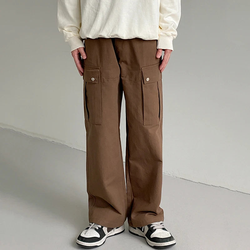 Plain Loose Fit Cargo Pants - INTOHYPEZONE