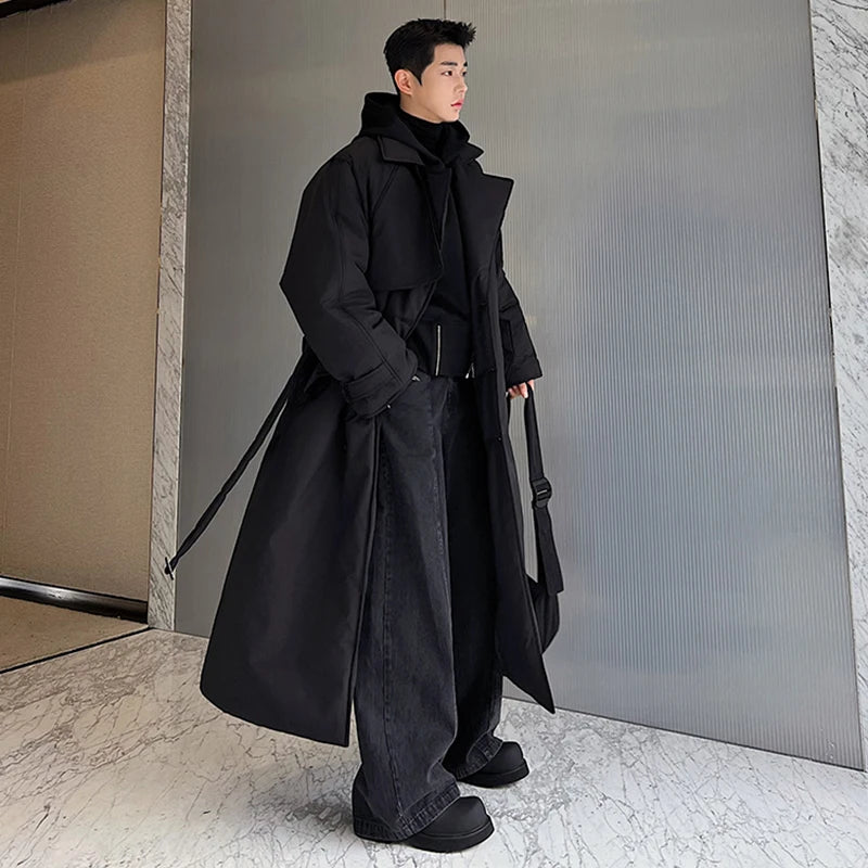Double Breasted Over Knee Padded Coat - INTOHYPEZONE