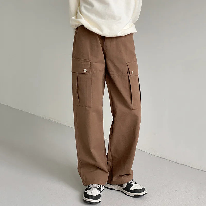 Plain Loose Fit Cargo Pants - INTOHYPEZONE
