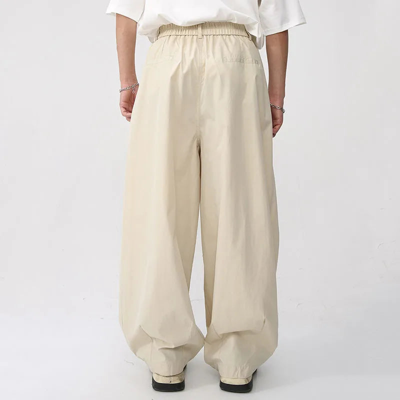 Elastic Waist Wide Casual Trousers - INTOHYPEZONE