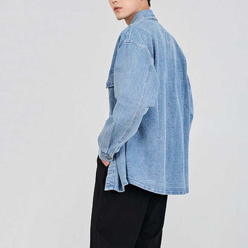 Denim Long Sleeved Shirt - INTOHYPEZONE