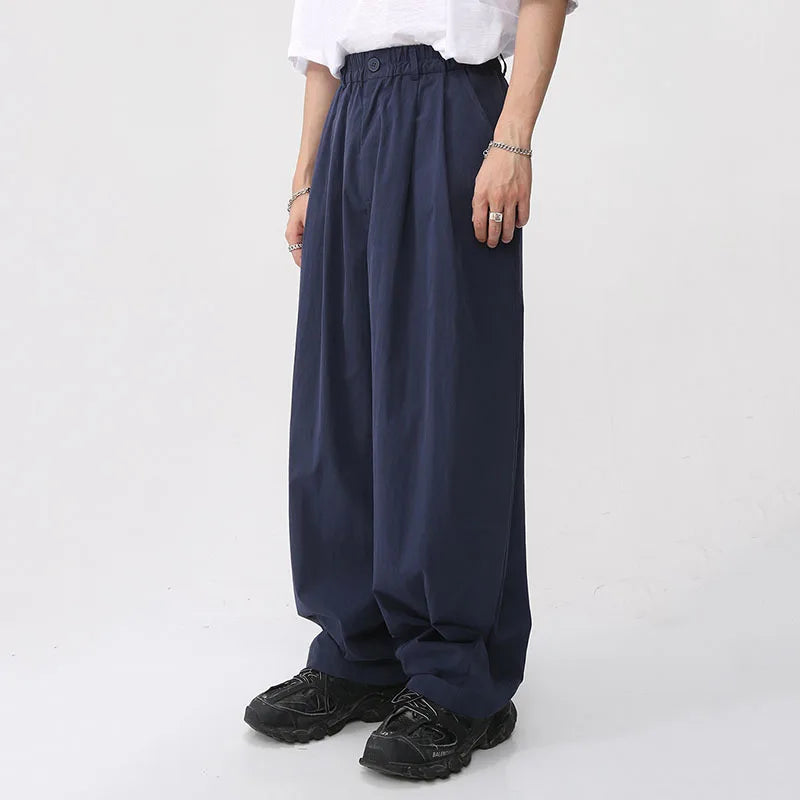 Elastic Waist Wide Casual Trousers - INTOHYPEZONE