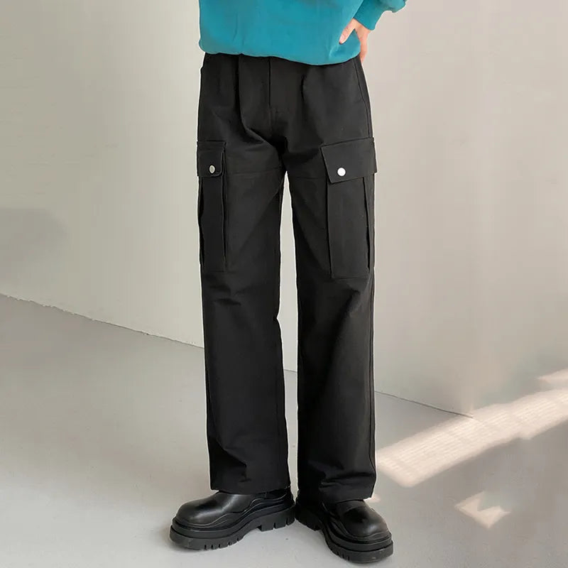Plain Loose Fit Cargo Pants - INTOHYPEZONE