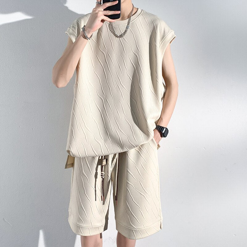 Sleeveless Vest with Drawstring Elastic Waist Full Set by INTOHYPEZONE SUMMER