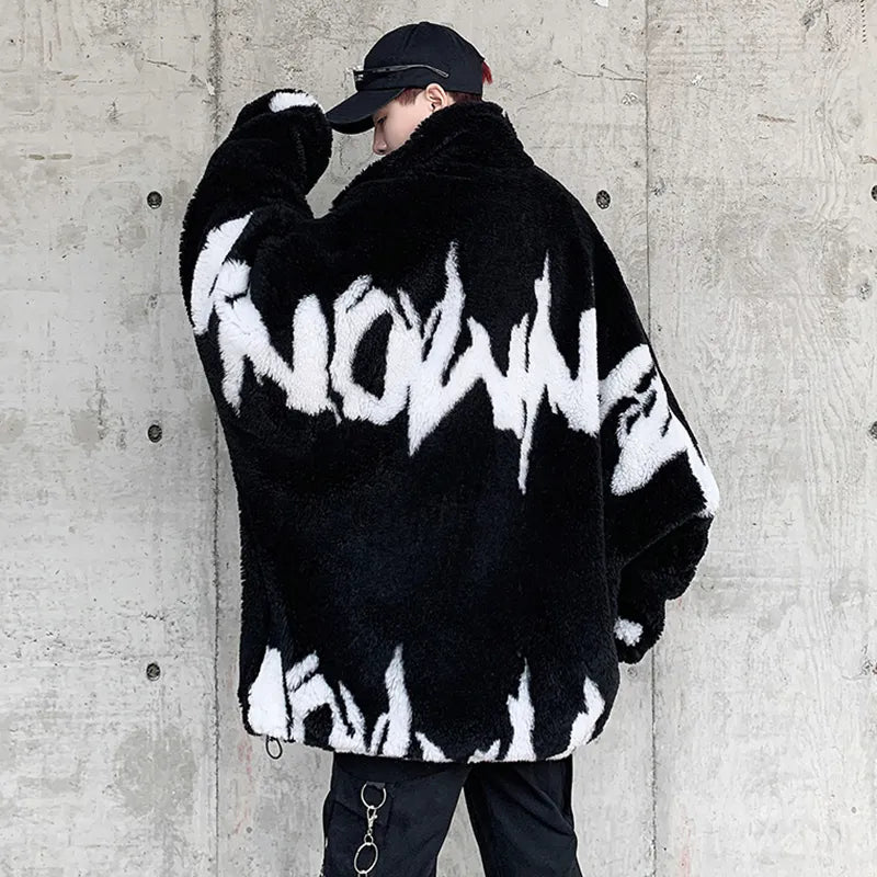 Letter Jacquard Wool Jacket - INTOHYPEZONE