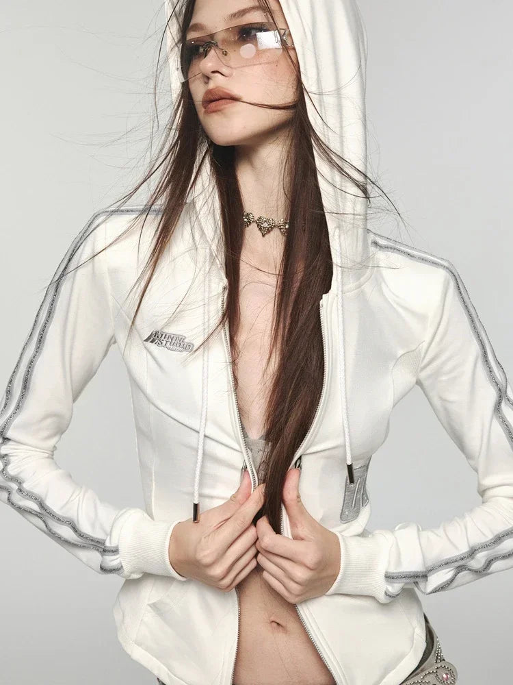 Zip Up Crop Hooded Shirt - INTOHYPEZONE