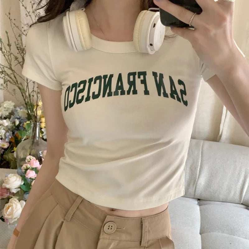 SAN FRANSCISO Print Crop Tee - INTOHYPEZONE
