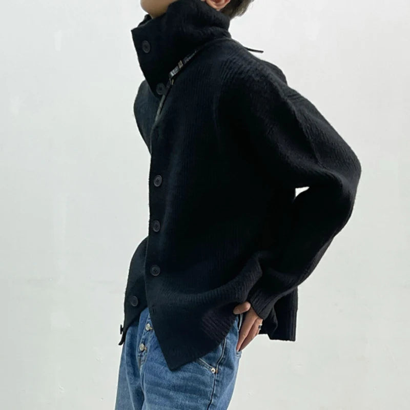 Turtleneck Lamb Wool Knitted Sweater - INTOHYPEZONE