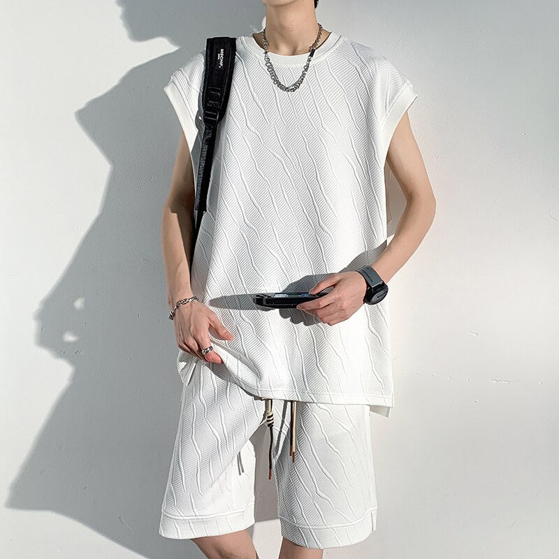 Sleeveless Vest with Drawstring Elastic Waist Full Set by INTOHYPEZONE SUMMER
