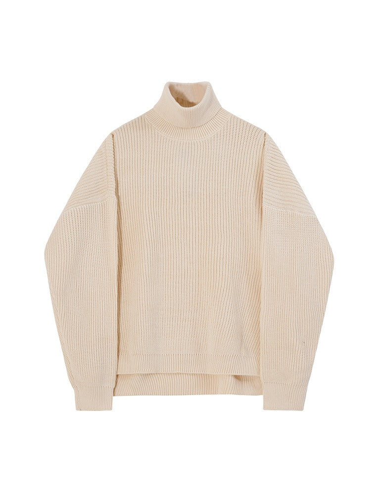 Solid Color High Neck Sweater - INTOHYPEZONE