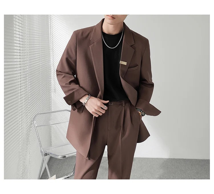 Solid Color Loose Blazer Coat - INTOHYPEZONE