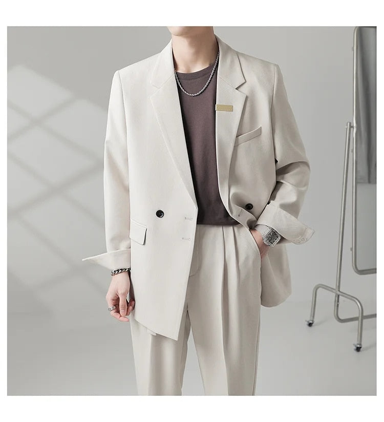 Solid Color Loose Blazer Coat - INTOHYPEZONE