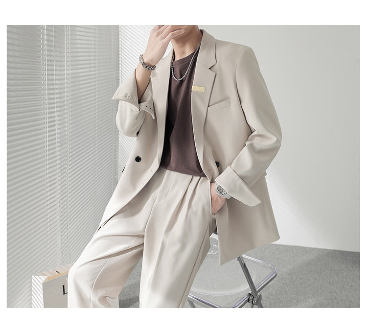 Solid Color Loose Blazer Coat - INTOHYPEZONE