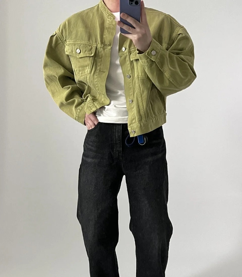 Stand Collar Denim Jackets - INTOHYPEZONE