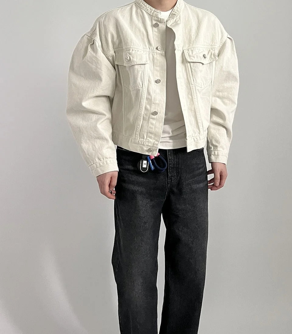 Stand Collar Denim Jackets - INTOHYPEZONE