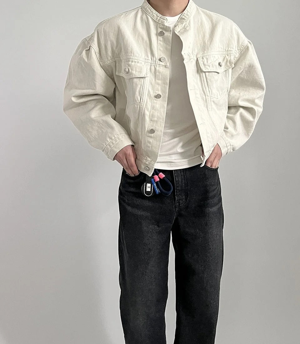 Stand Collar Denim Jackets - INTOHYPEZONE