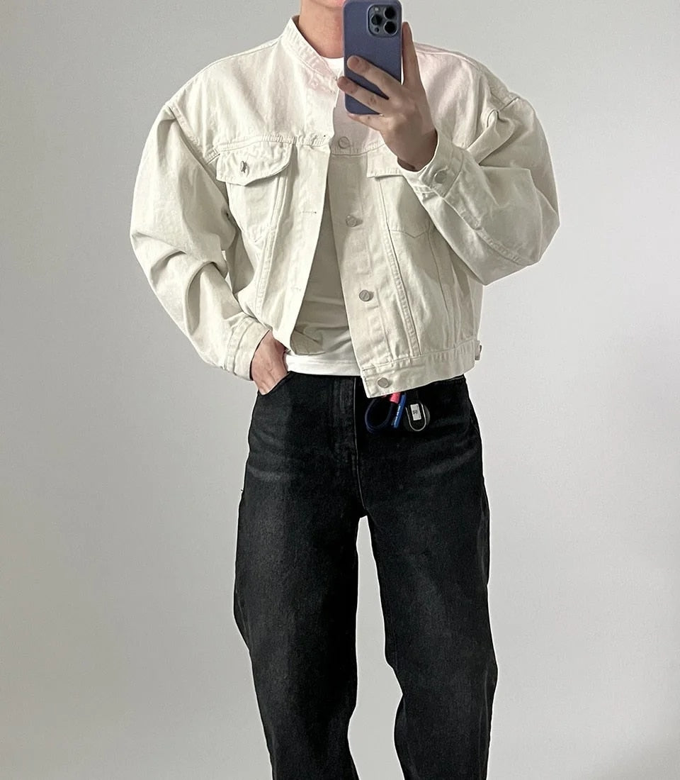 Stand Collar Denim Jackets - INTOHYPEZONE